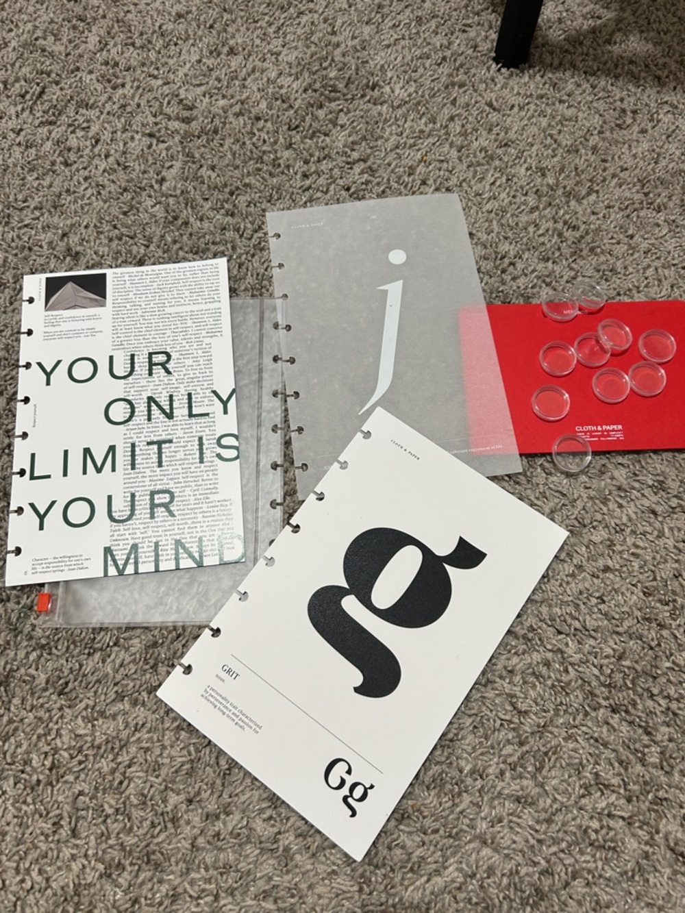 Cloth & Paper Half Letter Dashboard Planner Insert Set